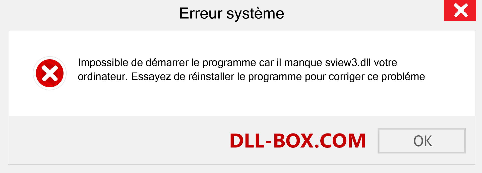 Le fichier sview3.dll est manquant ?. Télécharger pour Windows 7, 8, 10 - Correction de l'erreur manquante sview3 dll sur Windows, photos, images